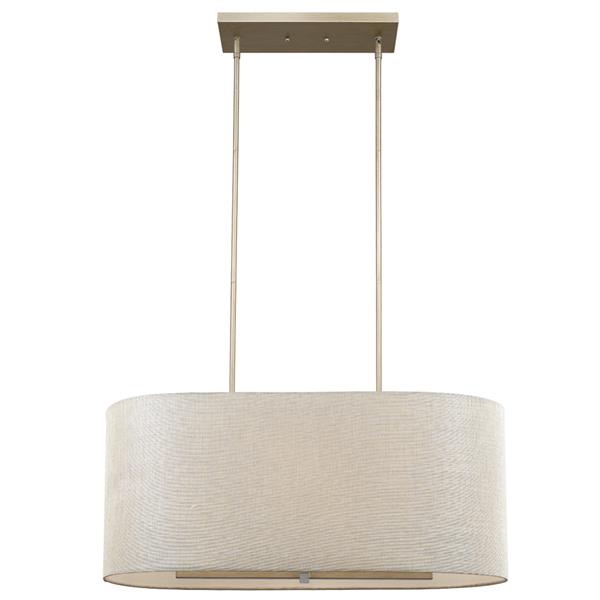 Daria 6-Light Washed Gold Island Pendant with Washed Gold And White Shade 