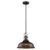 Virginia One Light Oil-Rubbed Bronze Pendant with Metal Shade