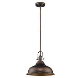 Virginia One Light Oil-Rubbed Bronze Pendant with Metal Shade 