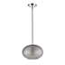 Brielle One Light Polished Nickel Pendant with Textured Glass Shade