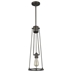 Jade One Light Oil-Rubbed Bronze Pendant with Vertical Structural Frames