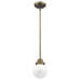 Portsmith One Light Raw Brass Pendant with White Globe Shade - ACC1733