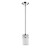 Alexis One Light Polished Nickel Pendant with Etched Glass Shade
