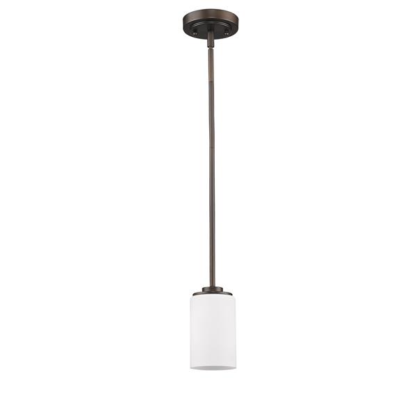 Addison One Light Oil-Rubbed Bronze Pendant with Etched Glass Shade 
