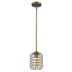 Lynden One Light Raw Brass Pendant with Wire Cage Shade