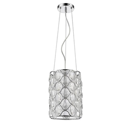 Isabella One Light Polished Nickel Drum Pendant with Crystal Accents 