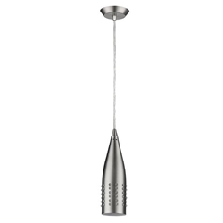 Prism Satin Nickel Pendant with White Interior Shade And Glass Studding 