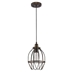 Loft One Light Oil-Rubbed Bronze Pendant with Wire Shade