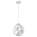 Nova One Light White Mini Pendant with Geometric Globe Shade - ACC1775