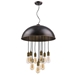 Keough 10-Light Oil-Rubbed Bronze Bowl Pendant with Raw Brass Sockets - ACC1776
