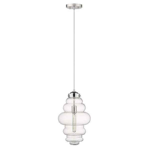 Ballina One Light Mini-Pendant with Abstract Glass Shapes 