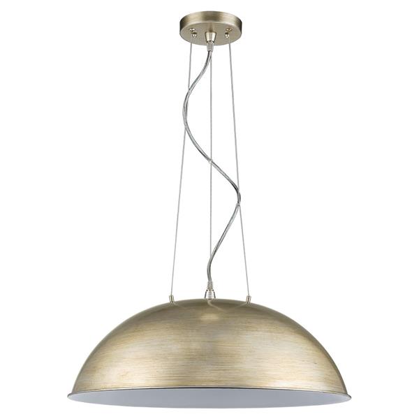Layla One Light Bowl Pendant with Gloss White Interior Shade 