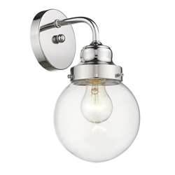 Portsmith One Light Polished Nickel Sconce 