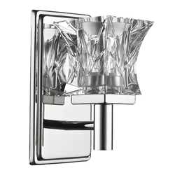 Arabella One Light Polished Nickel Sconce with Pressed Crystal Shade 