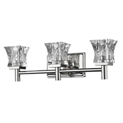 Arabella 3-Light Polished Nickel Sconce with Pressed Crystal Shades 