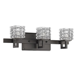 Coralie 3-Light Oil-Rubbed Bronze Sconce with Pressed Crystal Shades 