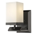 Burgundy One Light Oil-Rubbed Bronze Sconce with Etched Glass Shade - ACC1889