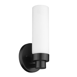 Valmont One Light Matte Black Sconce with Etched Glass 