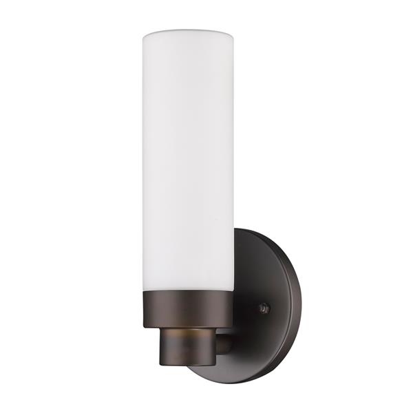 Valmont One Light Oil-Rubbed Bronze Sconce with Etched Glass 