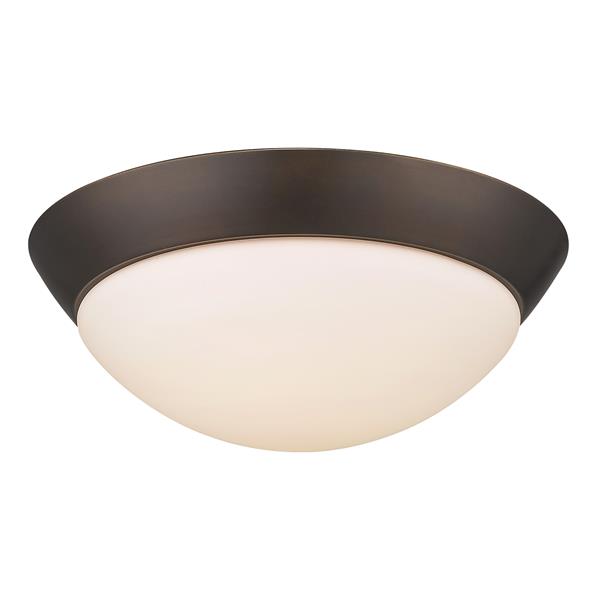 Integrated Led Flush Mount with Frosted Glass in Oil-Rubbed Bronze 