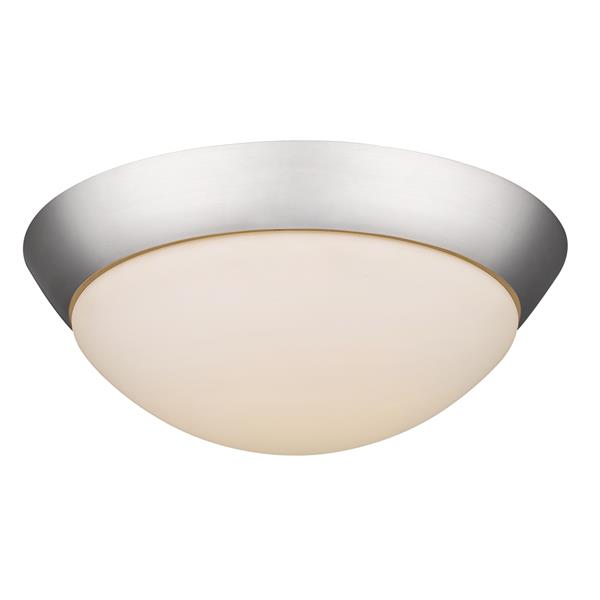 Integrated Led Flush Mount with Frosted Glass - Satin Nickel 