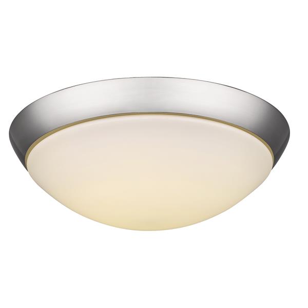 22-Watt Satin Nickel Integrated Led Flush Mount with Frosted Glass 