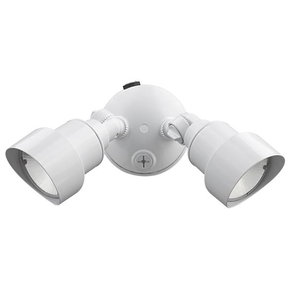 Two Light White Integrated LED Adjustable Head Floodlight 
