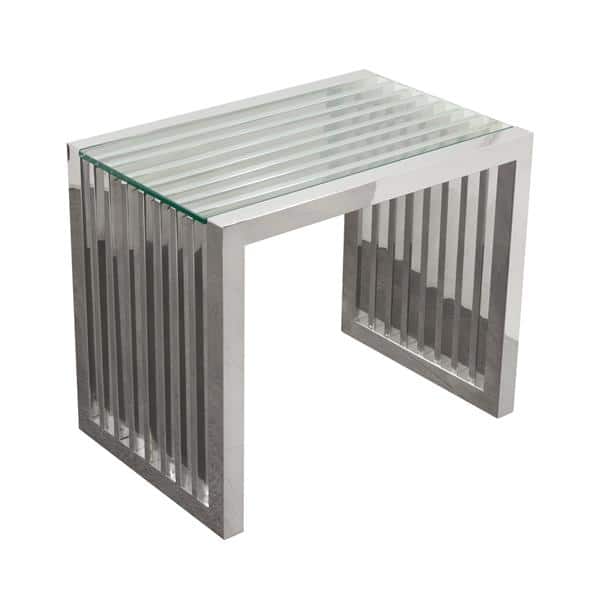 Soho Rectangular Stainless Steel End Table 