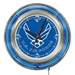 United States Air Force 15-Inch Double Neon Wall Clock with Chrome Casing - HBS10164