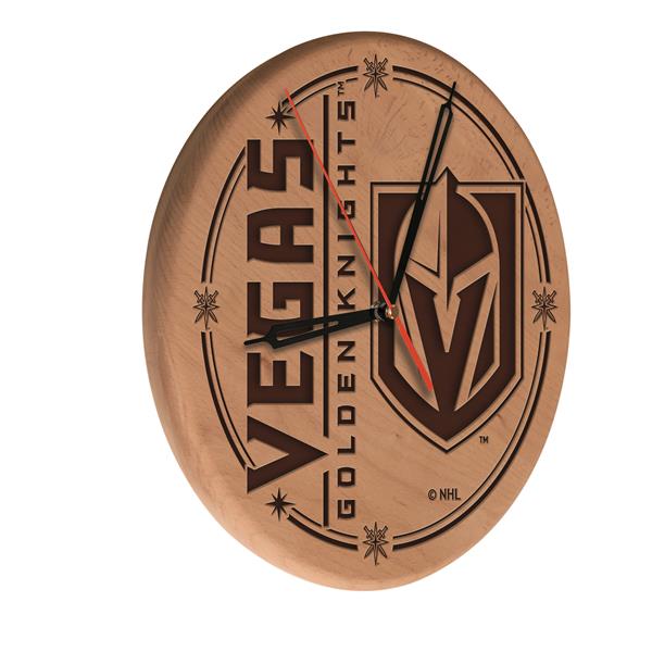 Vegas Golden Knights 13-Inch Solid Wood Engraved Clock 