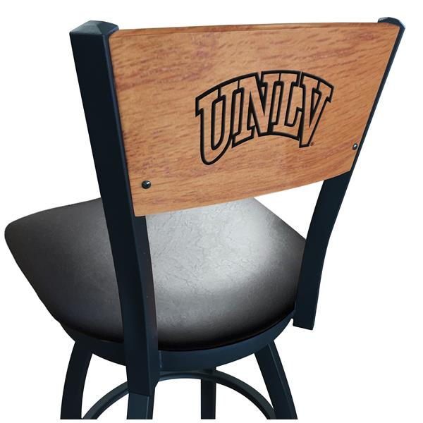 L038 UNLV 25-Inch Swivel Counter Stool with Black Wrinkle with Laser Engraved Back 