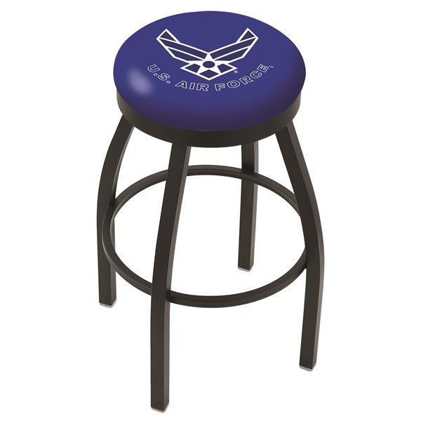 L8B2B U.S. Air Force 25-Inch Swivel Counter Stool with Black Wrinkle Finish 
