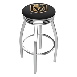 L8C3C Vegas Golden Knights 25-Inch Swivel Counter Stool with Chrome Finish 
