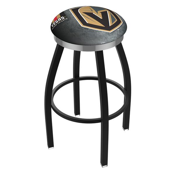 L8B2C-03 Vegas Golden Knights 25-Inch Swivel Counter Stool with a Black Wrinkle and Chrome Finish 