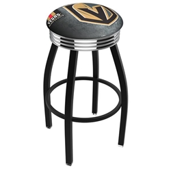 L8B3C-03 Vegas Golden Knights 25-Inch Swivel Counter Stool with a Black Wrinkle and Chrome Finish 