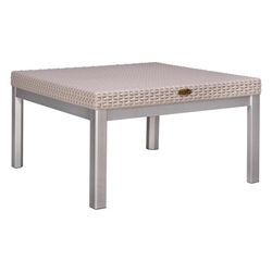 Russ Rattan Coffee Table with Aluminum Legs - Grey 