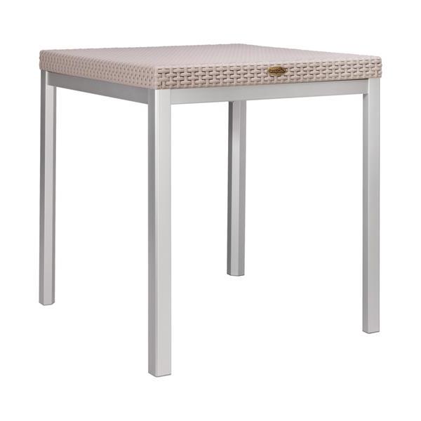 Russ Rattan Dining Table with Aluminum Legs - Grey 