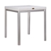 Russ Rattan Dining Table with Aluminum Legs - White