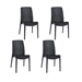 Lagoon Rue Stackable Rattan Dining Chair Set of 4 - Black - LAG1040
