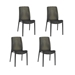 Lagoon Rue Stackable Rattan Dining Chair Set of 4 - Bronze - LAG1043