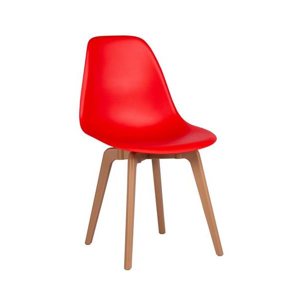 Toppy Heron D Dining Chair Set of 4 - Bright Red 
