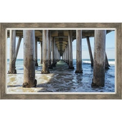 Huntington Beach Pier III - Glass Frame - 38 x 24 