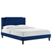 Zahra Channel Tufted Performance Velvet Queen Platform Bed - Navy - Style A - MOD10075