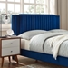 Zahra Channel Tufted Performance Velvet Queen Platform Bed - Navy - Style A - MOD10075