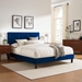 Sofia Channel Tufted Performance Velvet Queen Platform Bed - Navy - Style A - MOD10076