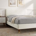 Leah Chevron Tufted Performance Velvet Twin Platform Bed - White - Style A - MOD10084