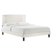 Zahra Channel Tufted Performance Velvet Twin Platform Bed - White - Style A - MOD10086