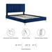 Sofia Channel Tufted Performance Velvet Twin Platform Bed - Navy - Style A - MOD10097