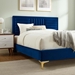 Sofia Channel Tufted Performance Velvet Twin Platform Bed - Navy - Style A - MOD10097