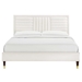 Sofia Channel Tufted Performance Velvet Queen Platform Bed - White - Style C - MOD10125